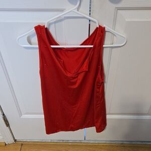 Women’s Red Sleeveless Tank Top - Classic Scoop Neck